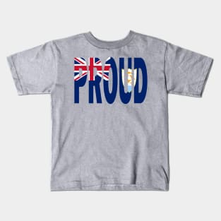 Anguilla Flag Design in The Word Proud - BVI - Soca Mode Kids T-Shirt